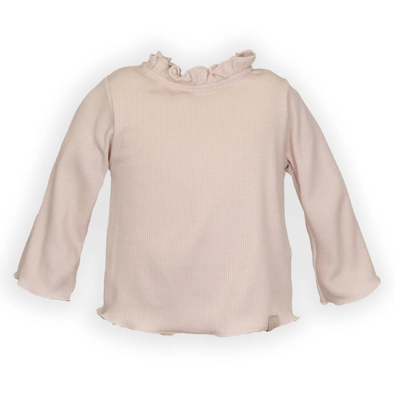 Shirt con colletto volant - PALE PINK 353