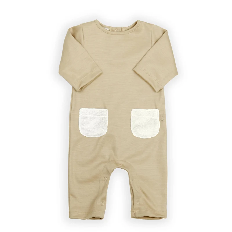 Tutina con tasche teddy - MOCHA SAND 347