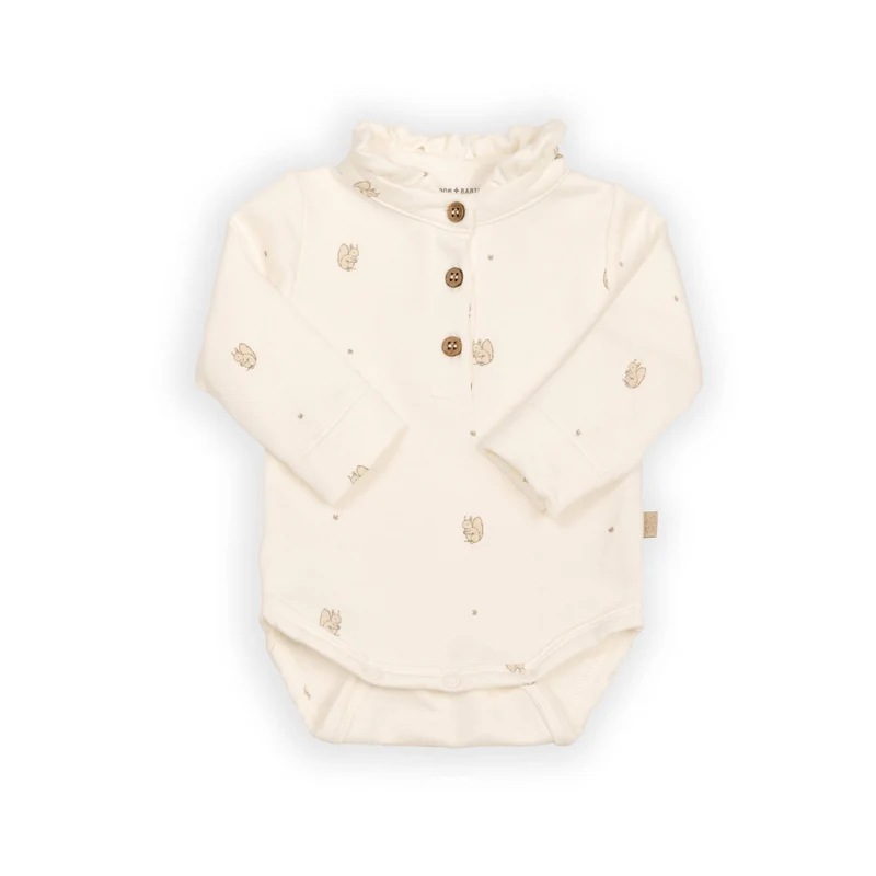 Body a polo con colletto volant - PRINT SQUIRREL 344