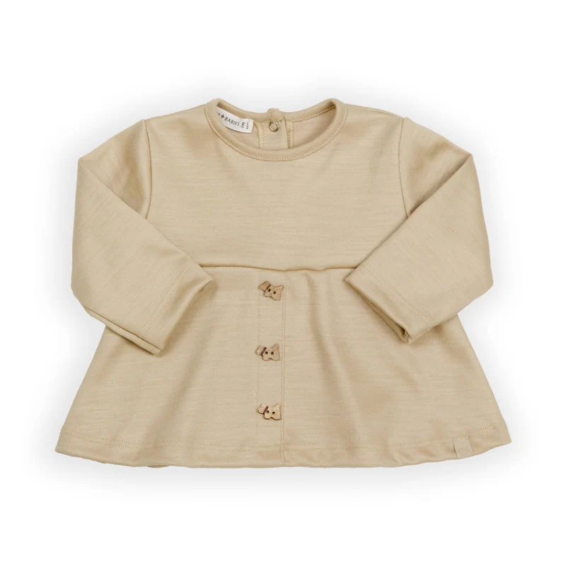 Maglia con bottoncini frontali - MOCHA SAND 347