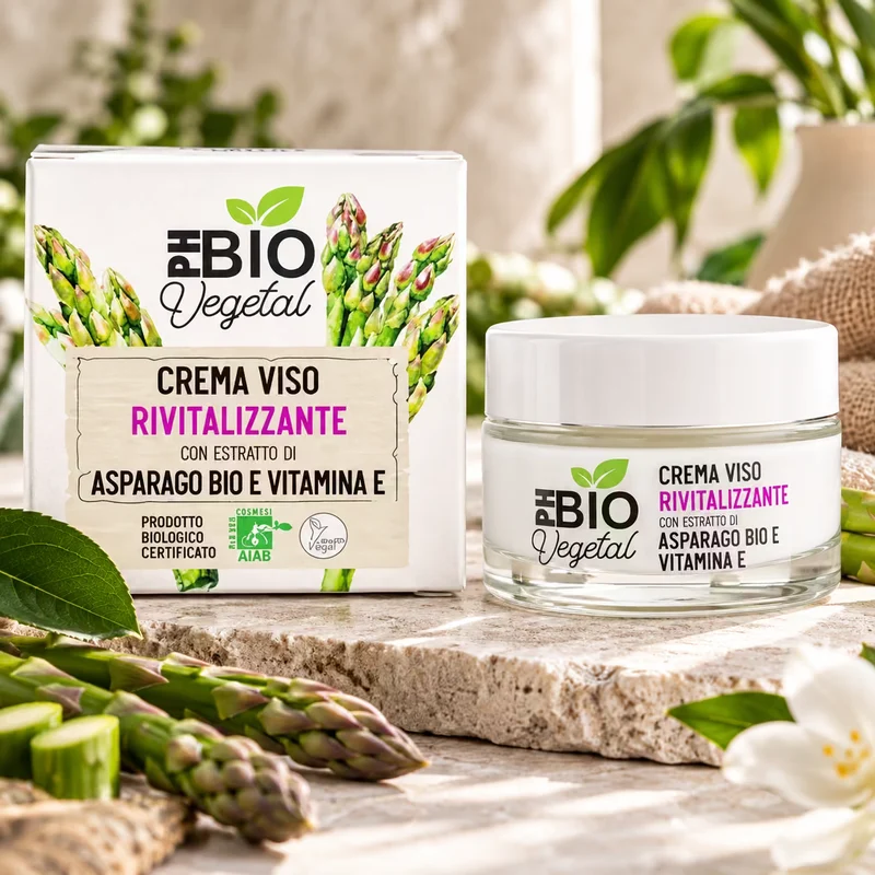 PH BIO VEGETAL CREMA VISO RIVITALIZZANTE - Con Estratto Di Asparago Bio e Vitamina E 50ml