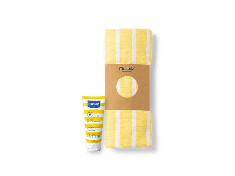 Telo mare in omaggio + Latte solare 100ml SPF 50+