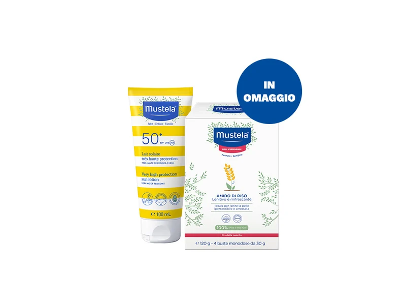 Amido di riso + Latte solare protezione molto alta 100ml