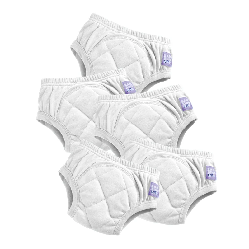 5 Pack Reusable Potty Training Pants in White