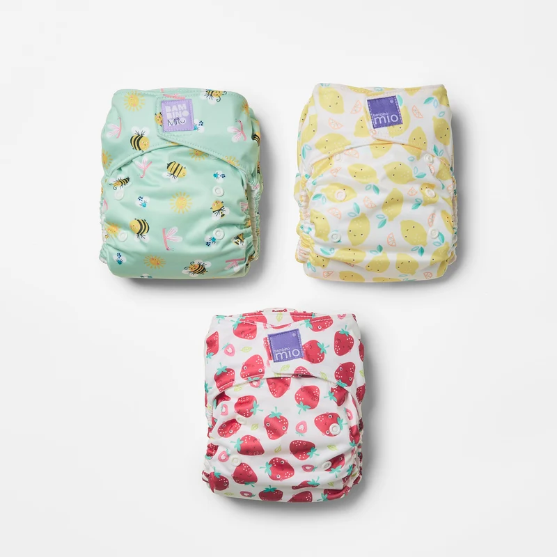 3 Pack Miosolo All-in-One Reusable Diaper in Bugs Life