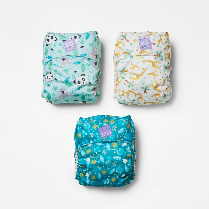 3 Pack Miosolo All-in-One Reusable Diaper in Animal