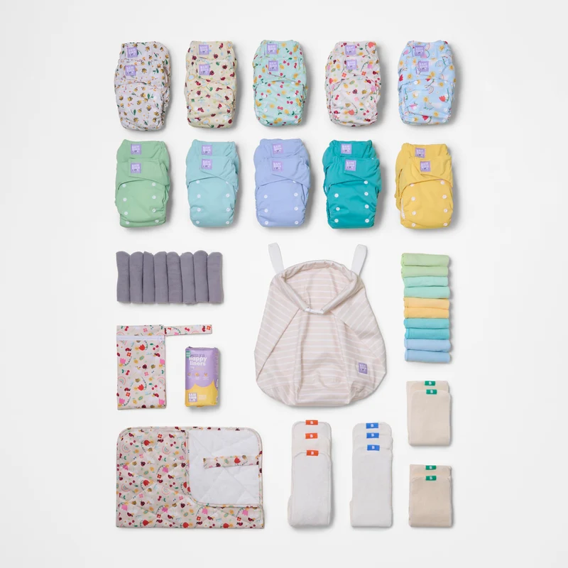 The Everything Reusable Diaper Bundle in Garden Party and Pastels