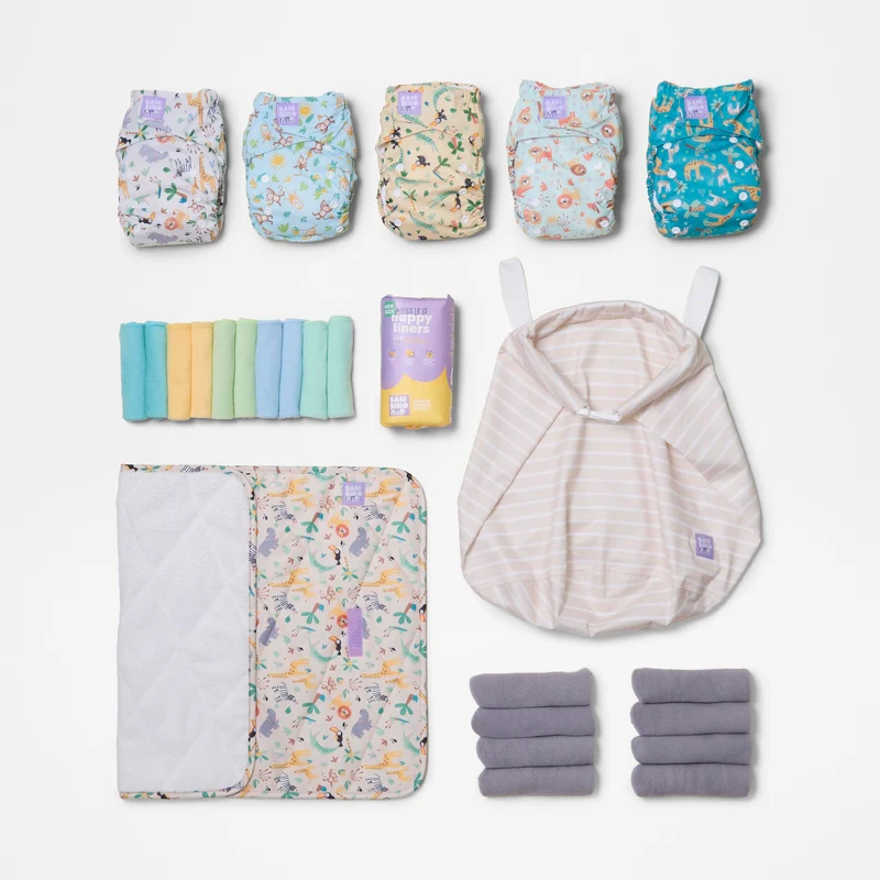 The Newborn Reusable Diaper Starter Bundle in Wild Life
