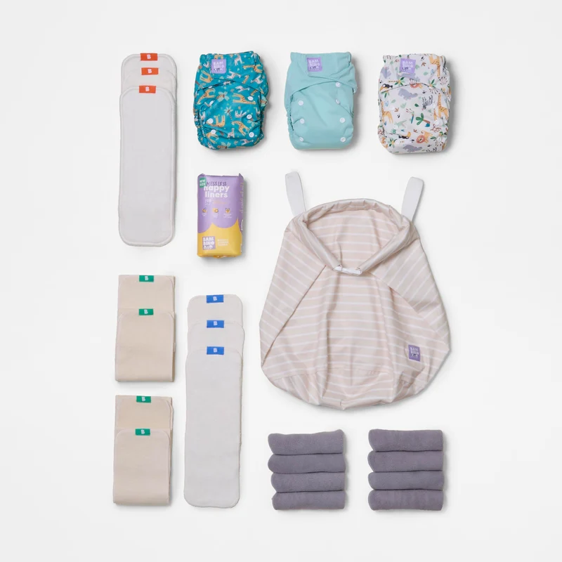The Nighttime Reusable Diaper Bundle in Garden Party