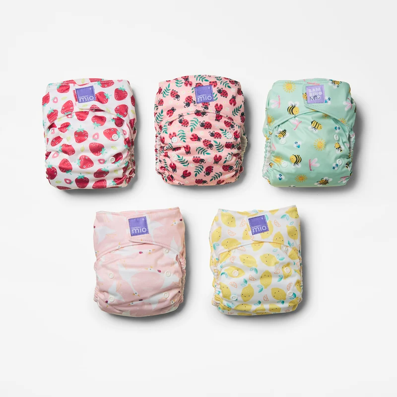 5 Pack Miosolo All-in-One Reusable Diaper in Bugs Life