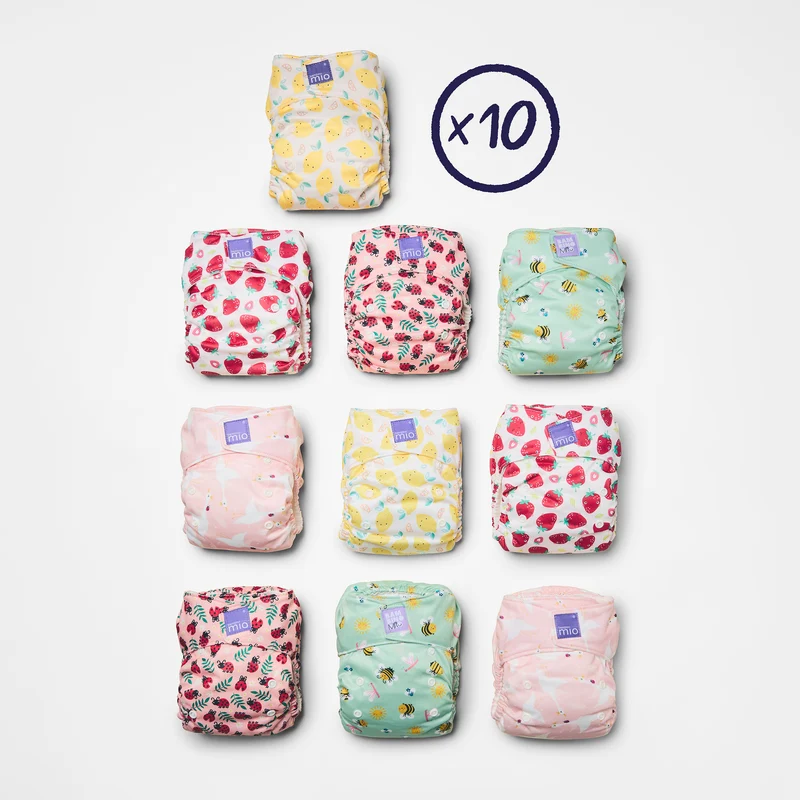 10 Pack Miosolo All-in-One Reusable Diaper in Bugs Life