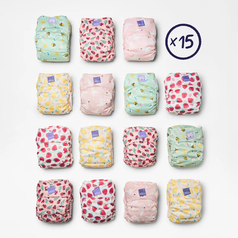 15 Pack Miosolo All-in-One Reusable Diaper in Bugs Life