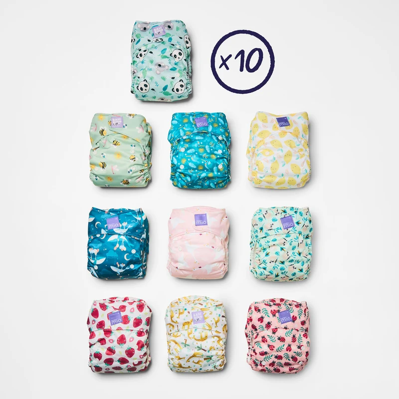 10 Pack Miosolo All-in-One Reusable Diaper in Bugs Life & Animals