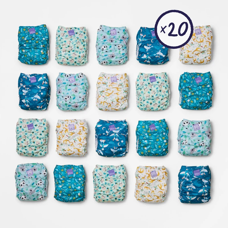 20 Pack Miosolo All-in-One Reusable Diaper in Animals