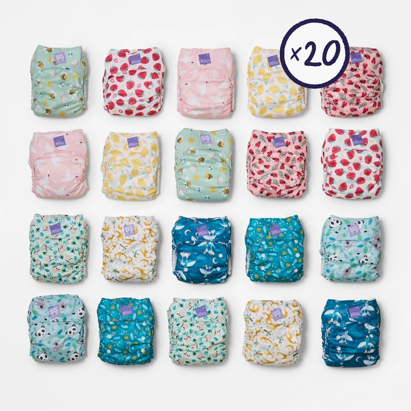 20 Pack Miosolo All-in-One Reusable Diaper in Bugs Life & Animals