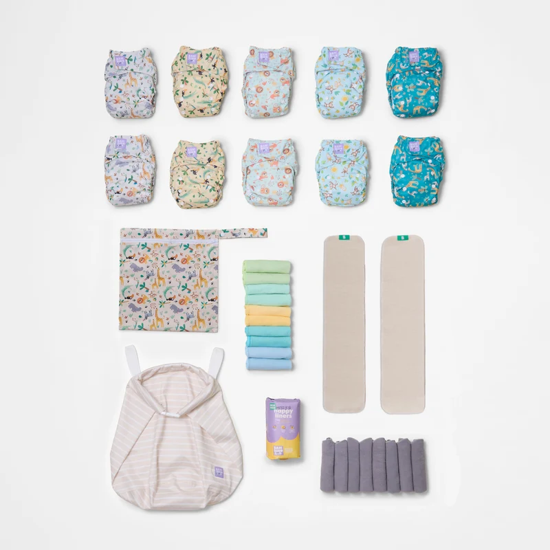 The Essentials Reusable Diaper Bundle in Wild Life
