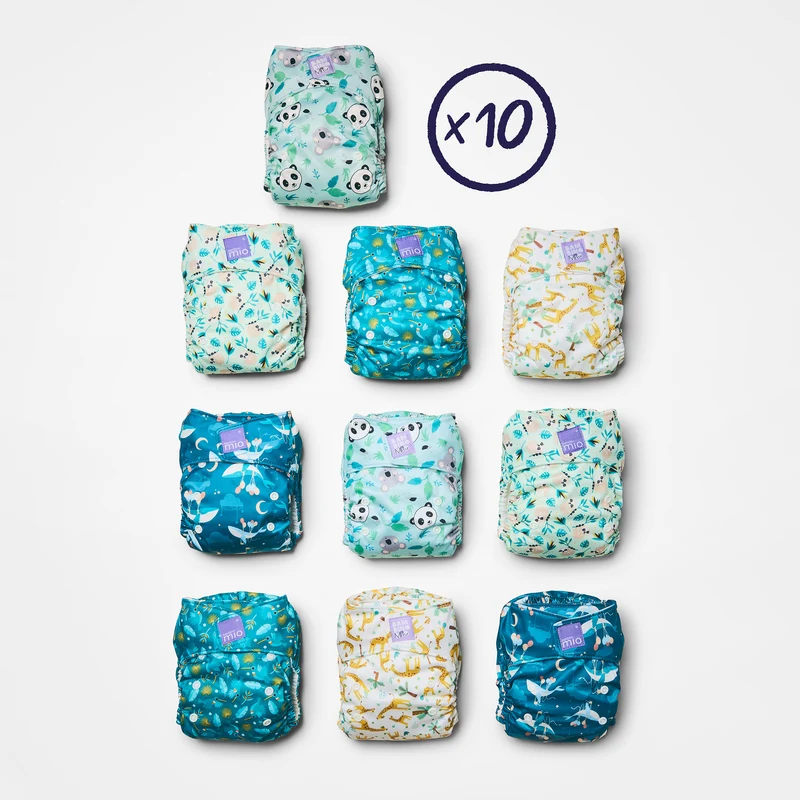 10 Pack Miosolo All-in-One Reusable Diaper in Animals
