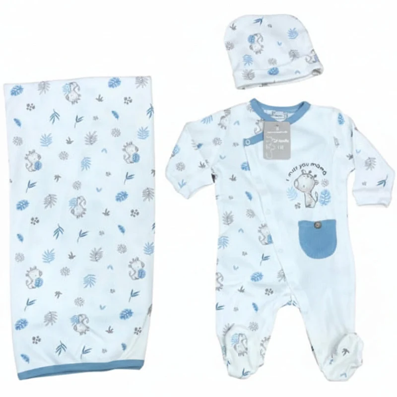 Nazareno Gabrielli Set Nascita 3 Pezzi 100% Cotone - Ng3492