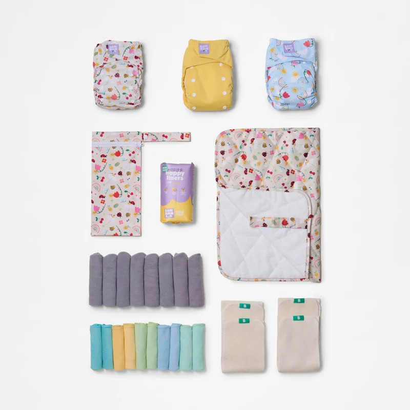 The Days-Out Reusable Diaper Bundle in Garden Party