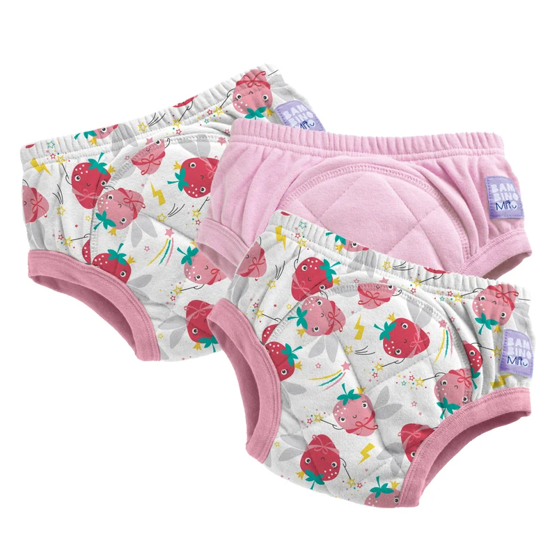 3 Pack Reusable Potty Training Pants in Strawberry Pink