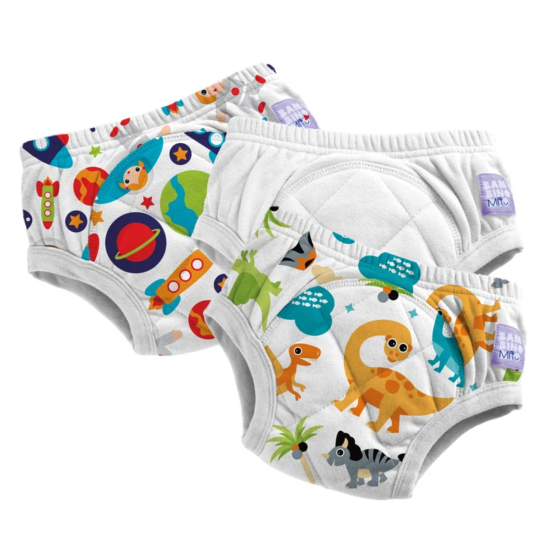 3 Pack Reusable Potty Training Pants in Combo White