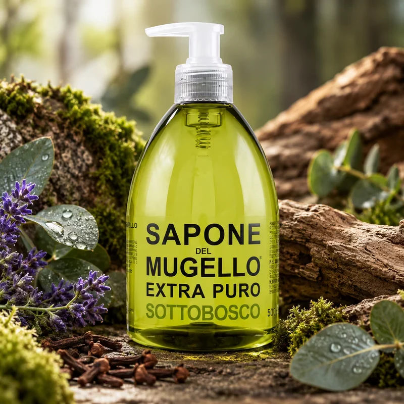 SAPONE DEL MUGELLO EXTRA PURO SOTTOBOSCO - Nuova Formula Sapone Viso, Mani e Corpo 500/1000ml
