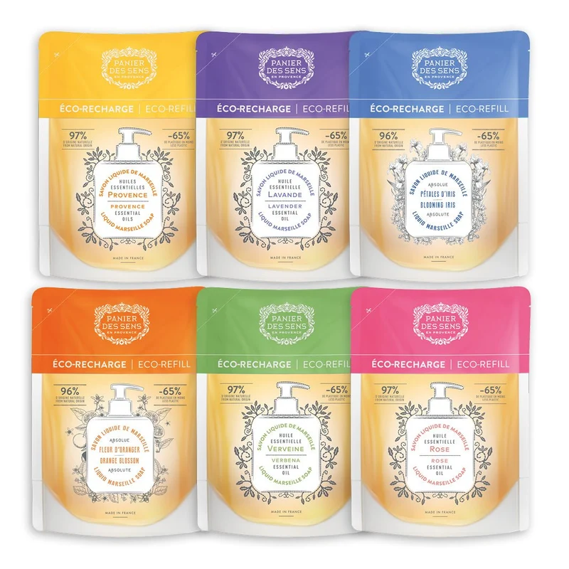 Pack de 6 recharges de savons liquide multi-senteurs 500ml