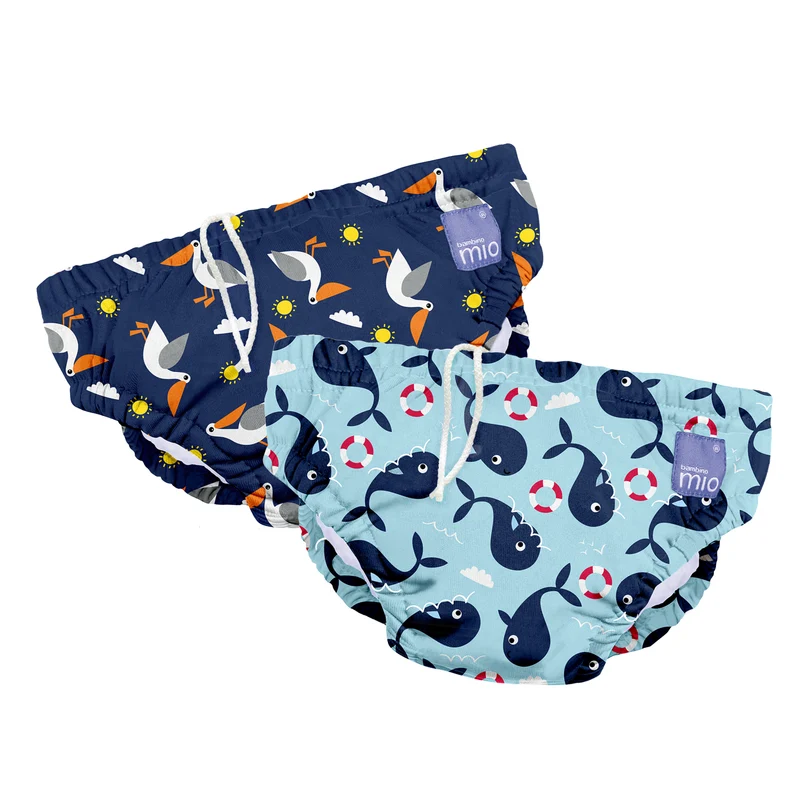 Reusable Swim Diaper 2 Pack in Whale and Pelican