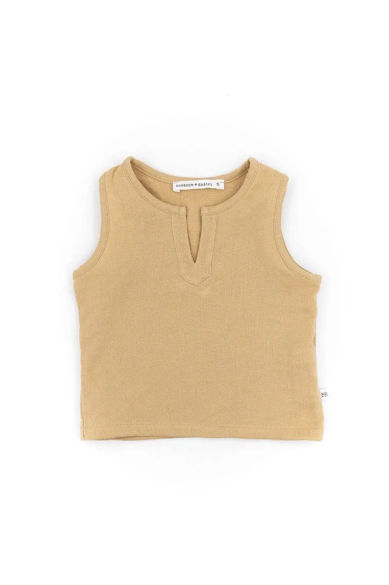 Top smanicato Muslin - Cammello 62