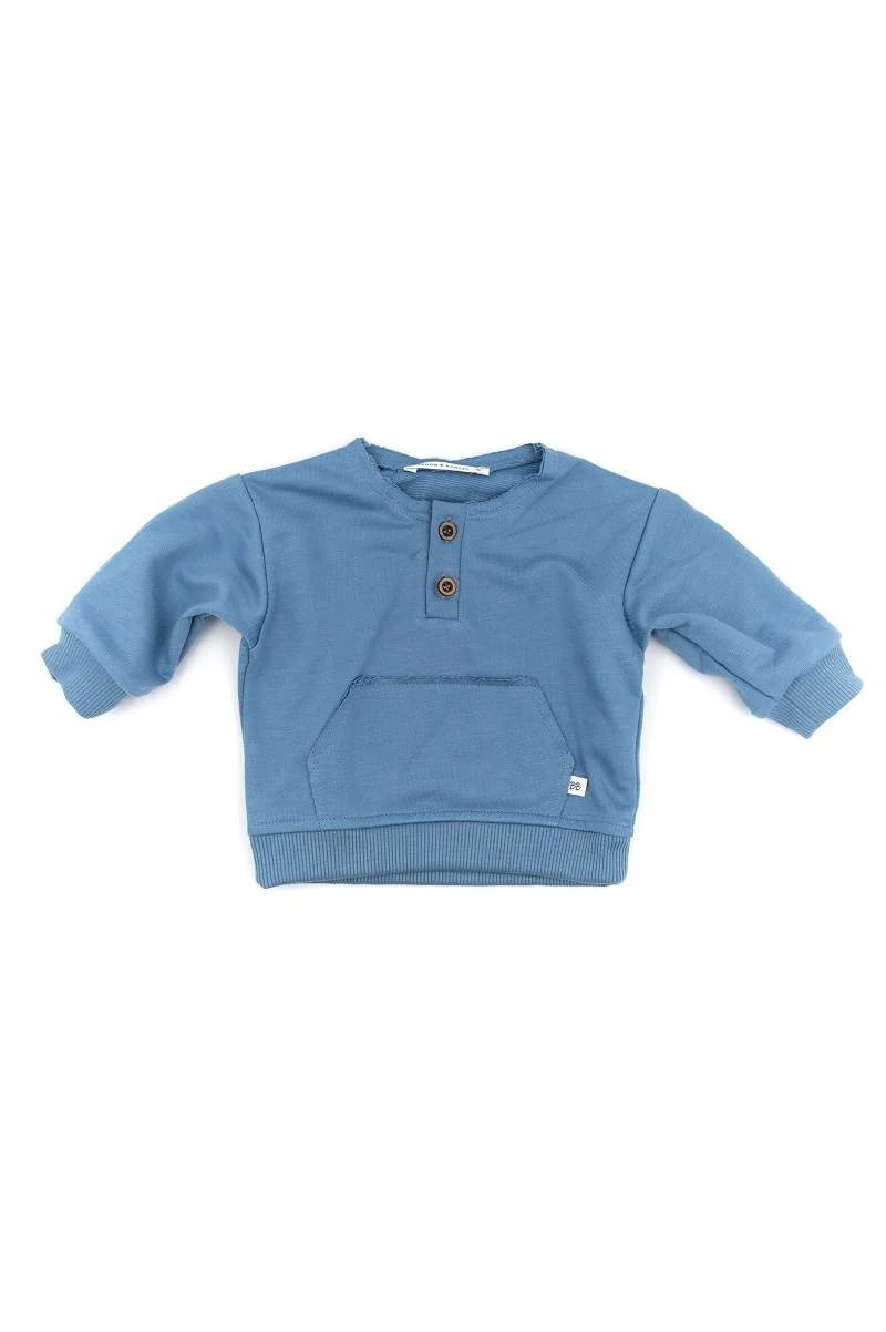 Maglia tasca davanti bimbo - Blu 216
