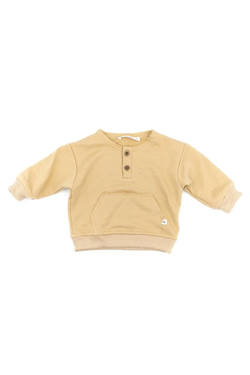 Maglia tasca davanti bimbo - Cammello 212
