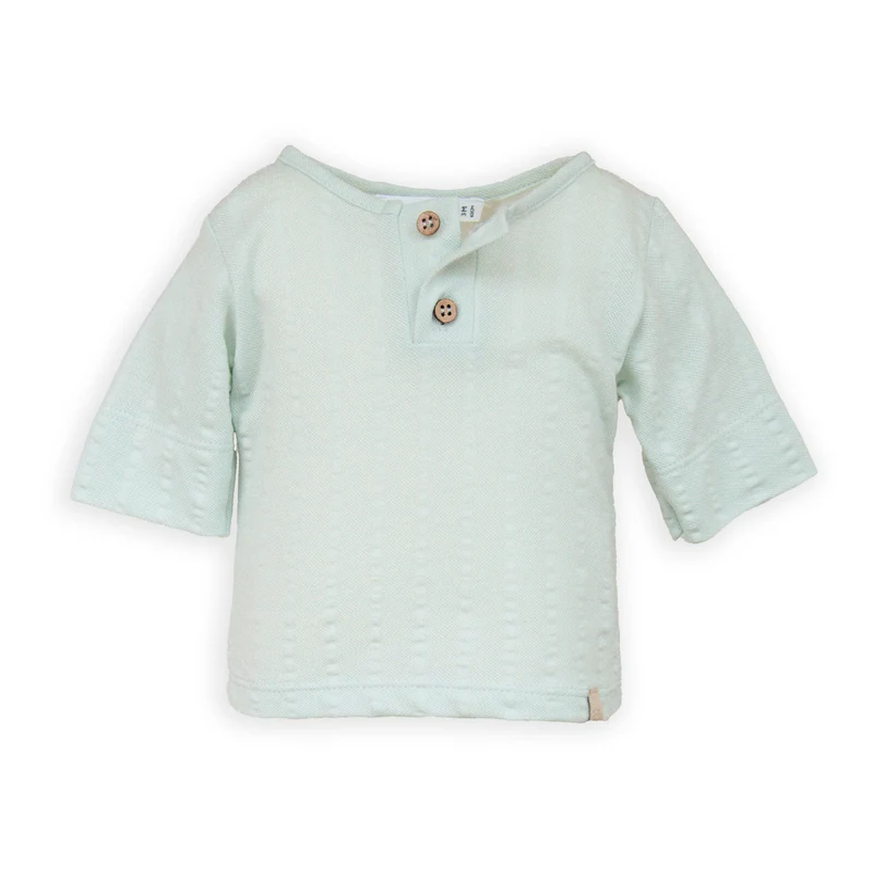 T-shirt a maniche corte apertura polo - BLU BLUSH 125