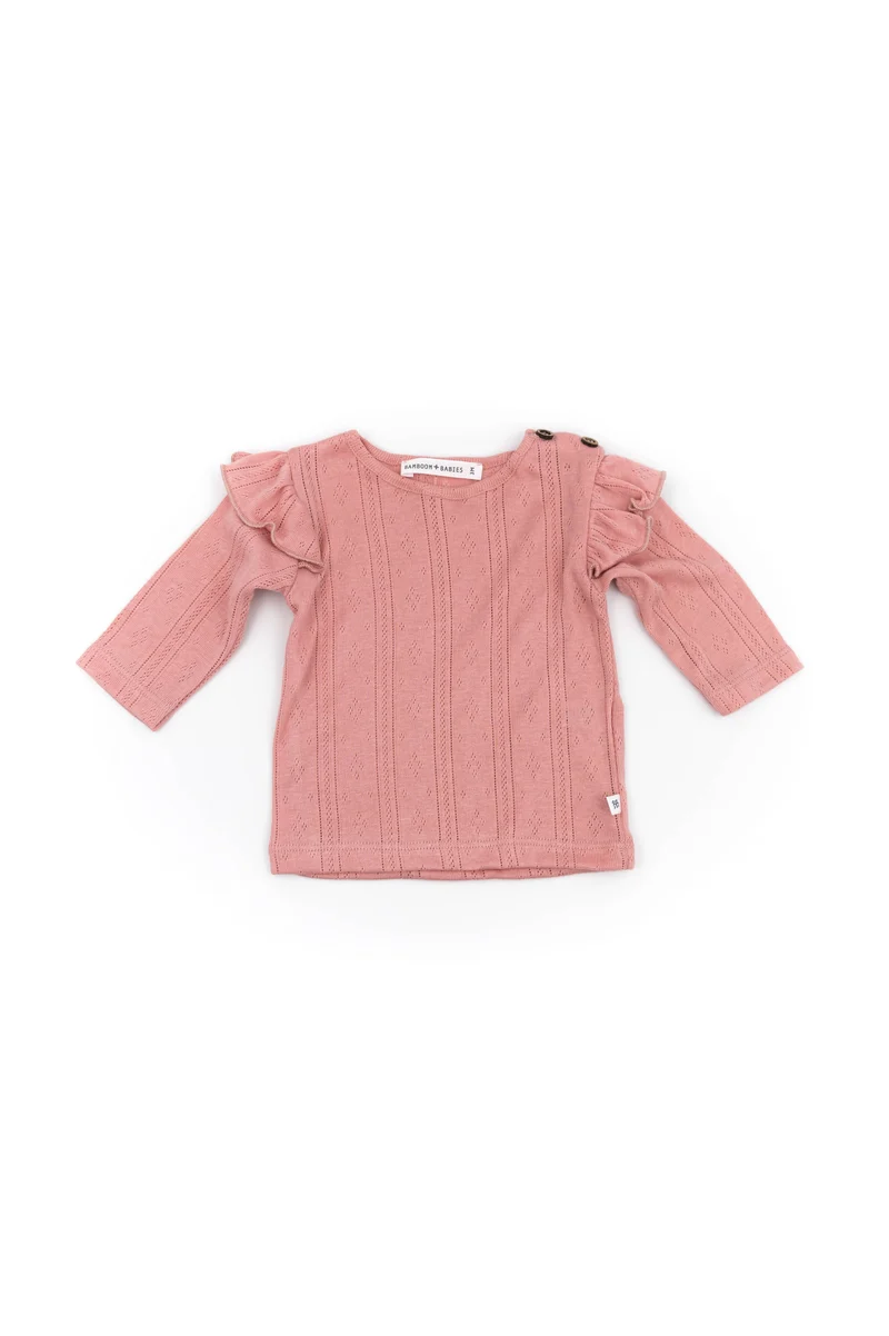 Shirt con spalle volant - Rosa Scuro 147