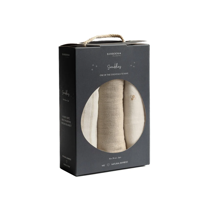 Swaddle M 3 pack 70x70cm - STRIPES 350