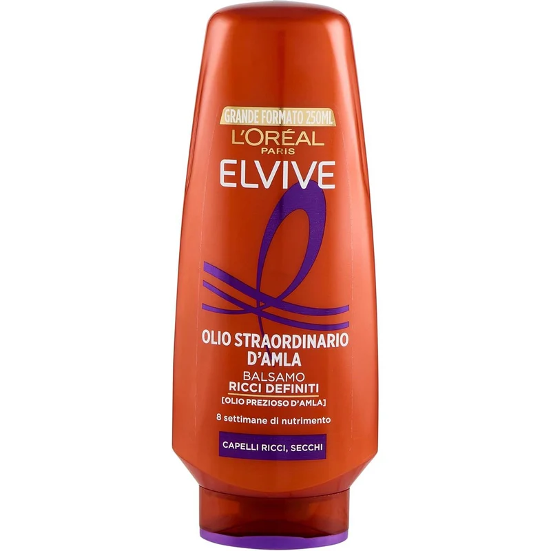 Elvive Olio Straordinario d'Amla Balsamo Ricci Definiti per Capelli Ricci, Secchi 250 ml