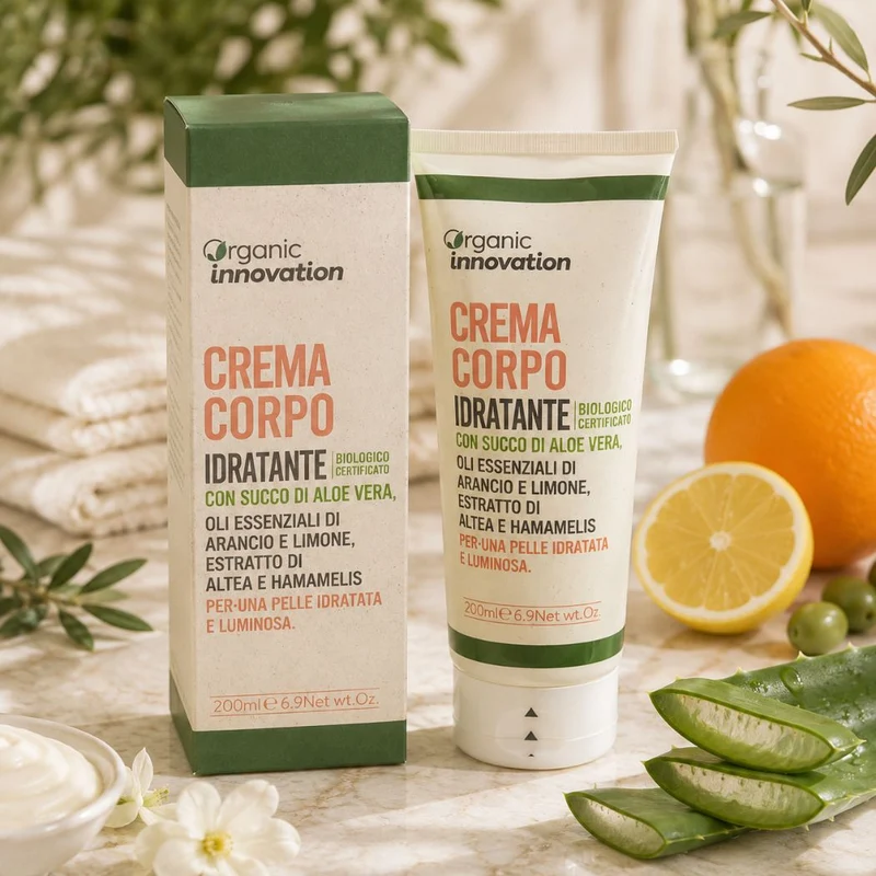 ORGANIC INNOVATION CREMA CORPO IDRATANTE BIO - Con Succo Di Aloe Vera 200ml