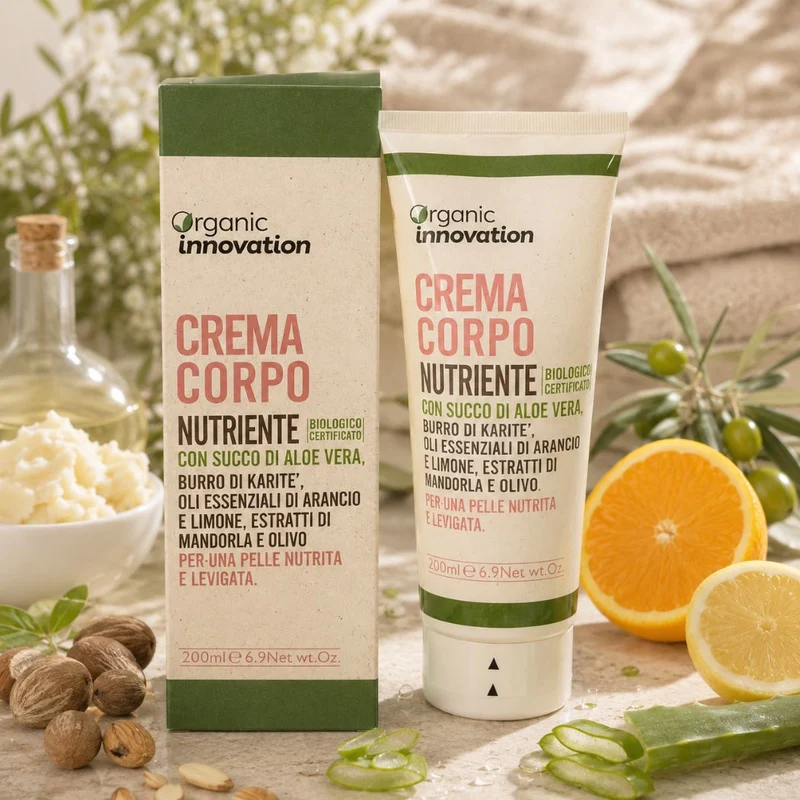 ORGANIC INNOVATION CREMA CORPO NUTRIENTE BIO - Con Succo Di Aloe Vera 200ml