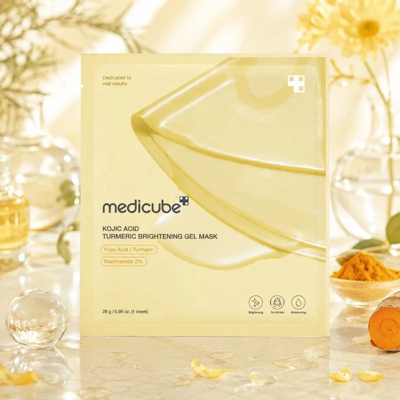MEDICUBE KOJIC ACID TURMERIC BRIGHTENING GEL MASK - Maschera Idrogel 28g
