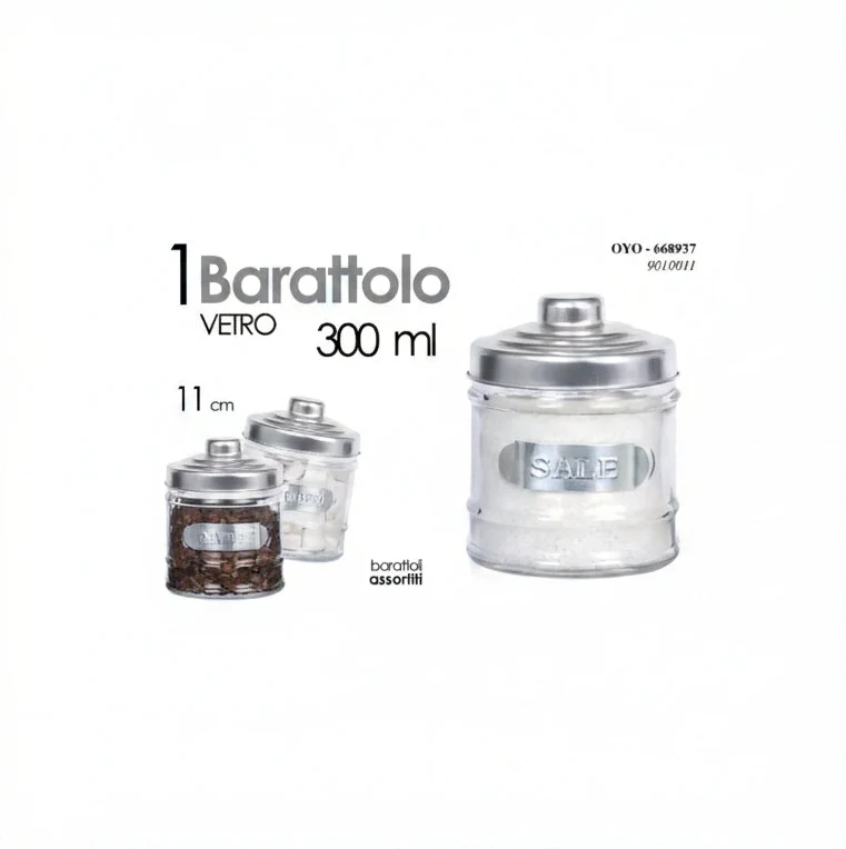 Gicos Barattolo Oyo Vetro Assortiti 300Ml 11Cm