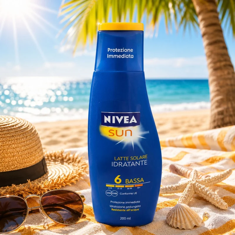 NIVEA SUN LATTE SOLARE IDRATANTE SPF6 - Rinfrescante e Resistente All'acqua 200ml