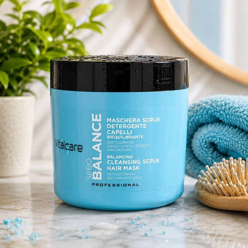 VITALCARE PROFESSIONAL SEBO BALANCE MASCHERA SCRUB DETERGENTE CAPELLI RIEQUILIBRANTE - Con Zjcomplex 500ml
