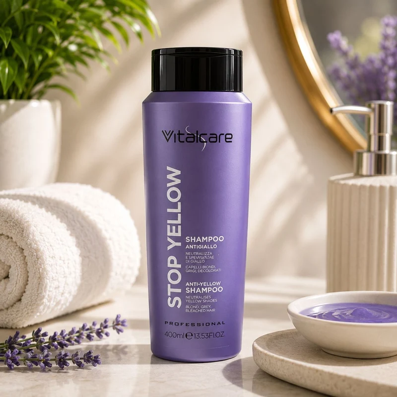 VITALCARE PROFESSIONAL STOP YELLOW SHAMPOO CAPELLI ANTIGIALLO - Neutralizza Le Sfumature Di Giallo 400ml