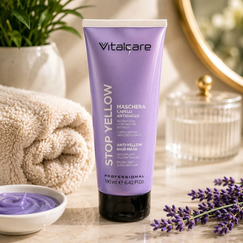 VITALCARE PROFESSIONAL STOP YELLOW MASCHERA CAPELLI ANTIGIALLO - Neutralizza Le Sfumature Di Giallo 190ml