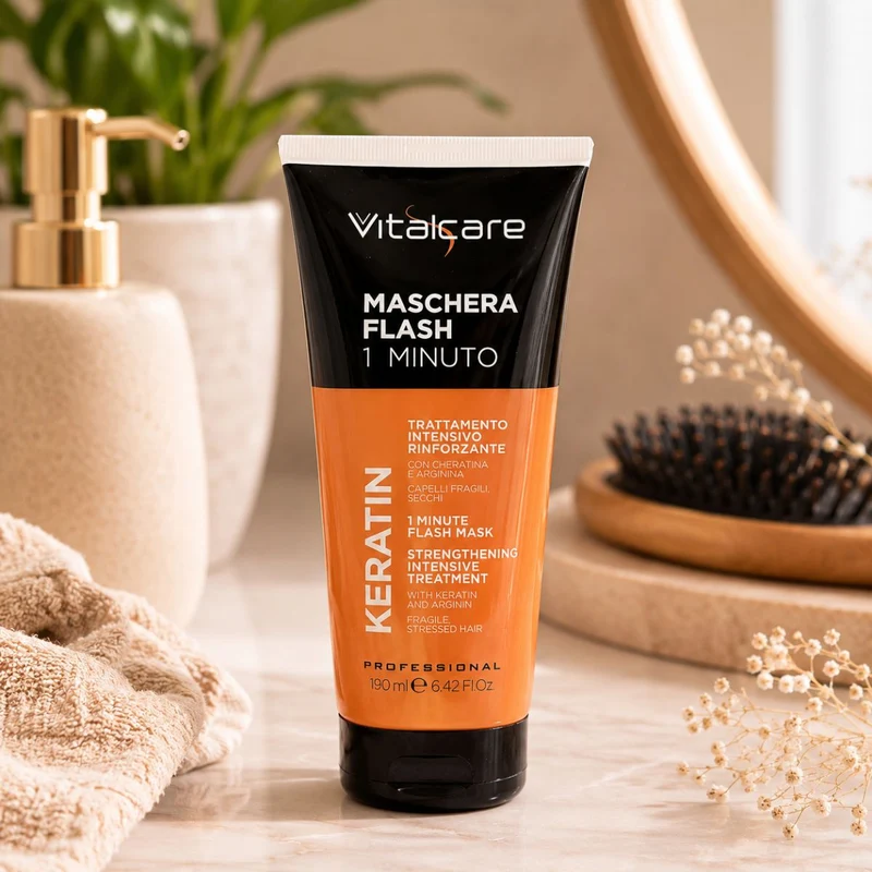 VITALCARE PROFESSIONAL KERATIN MASCHERA FLASH 1 MINUTO - Trattamento Intensivo Con Cheratina e Arginina 190ml
