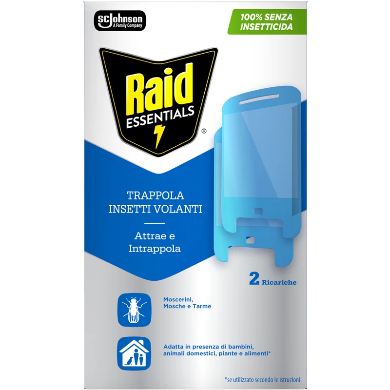 Raid Ricarica 2 Pz Trappola Insetti Volanti