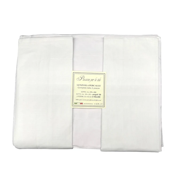 Completo letto matrimoniale cotone percalle - Tessier Home