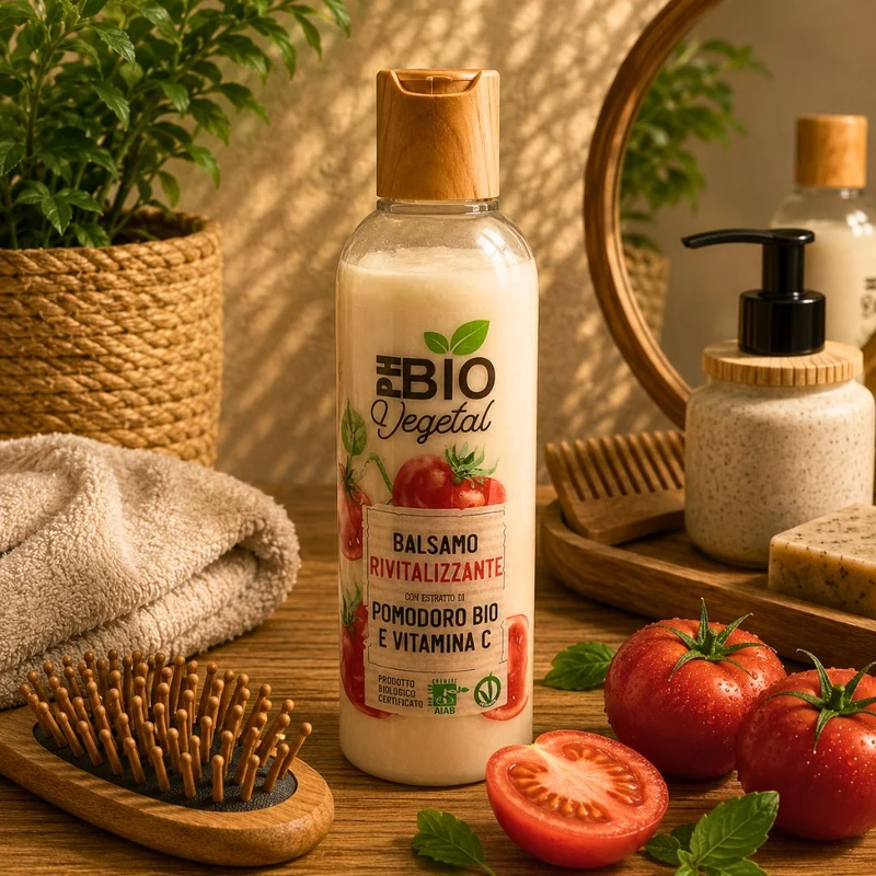 PH BIO VEGETAL BALSAMO RIVITALIZZANTE CON POMODORO BIO E VITAMINA C- Capelli Spenti e Sfibrati 250ml