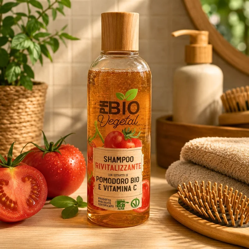 PH BIO VEGETAL SHAMPOO RIVITALIZZANTE POMODORO BIO E VITAMINA C - Capelli Spenti e Sfibrati 250ml