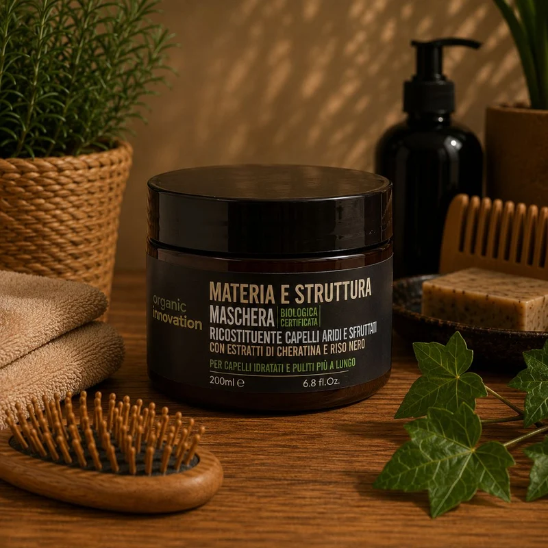 ORGANIC INNOVATION MATERIA E STRUTTURA MASCHERA RICOSTITUENTE – Capelli Aridi e Sfibrati 200ml