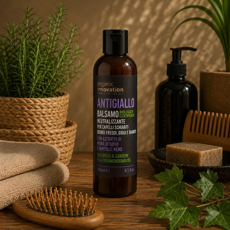ORGANIC INNOVATION ANTIGIALLO BALSAMO NEUTRALIZZANTE – Per Capelli Schiariti, Biondi, Grigi e Bianchi 250ml